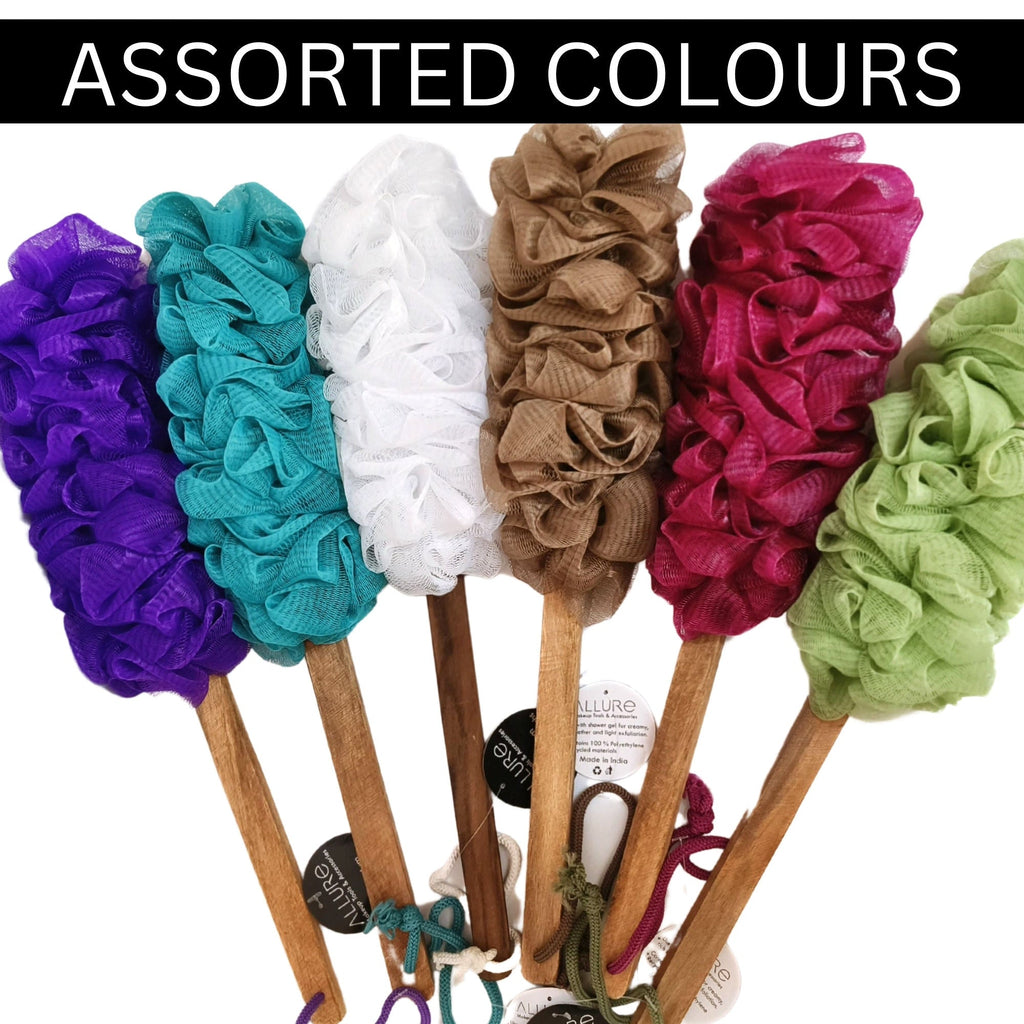 Allure Bathing Brush Wooden Loofah (Colour May Vary)