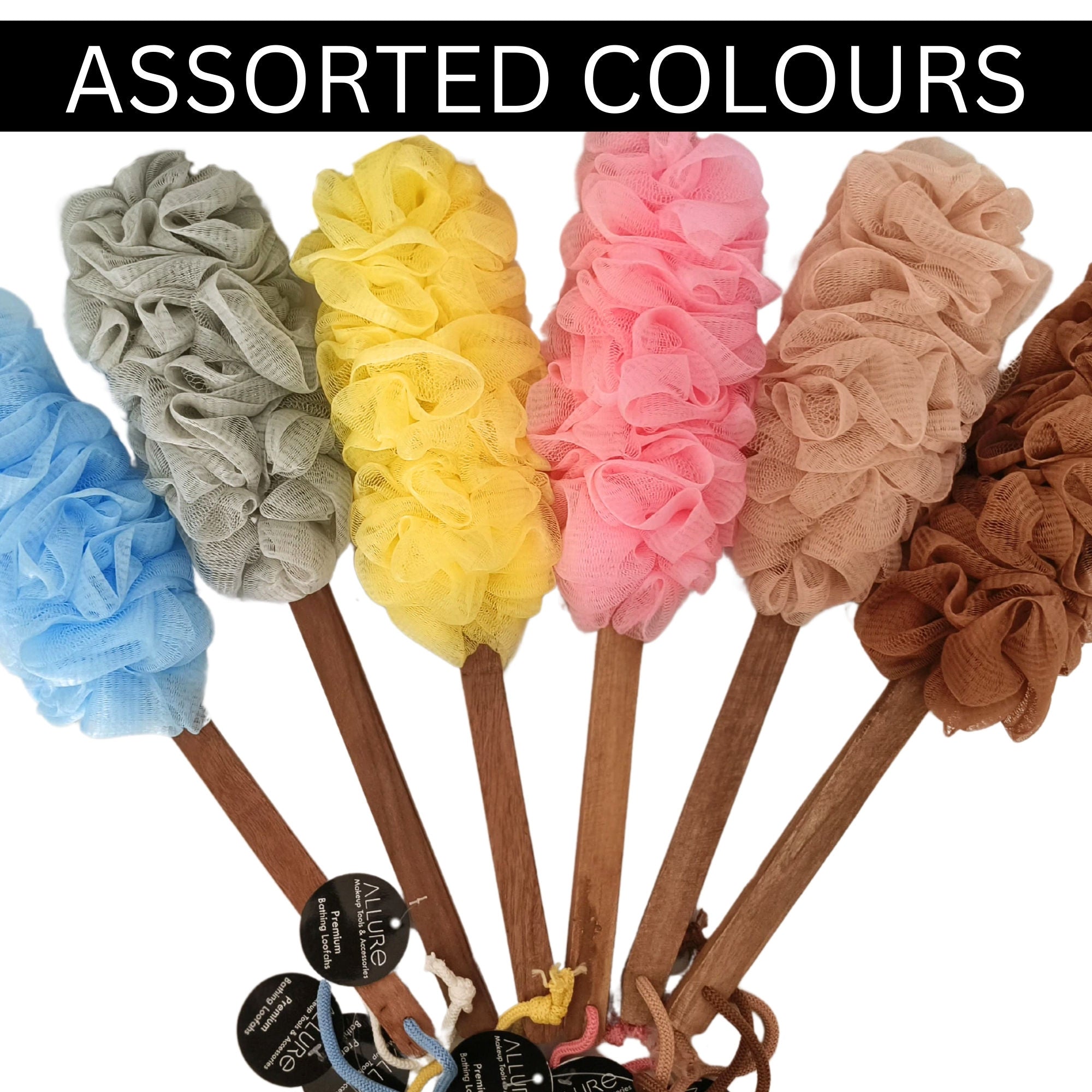 Allure Bathing Brush Wooden Loofah (Mix Colours)