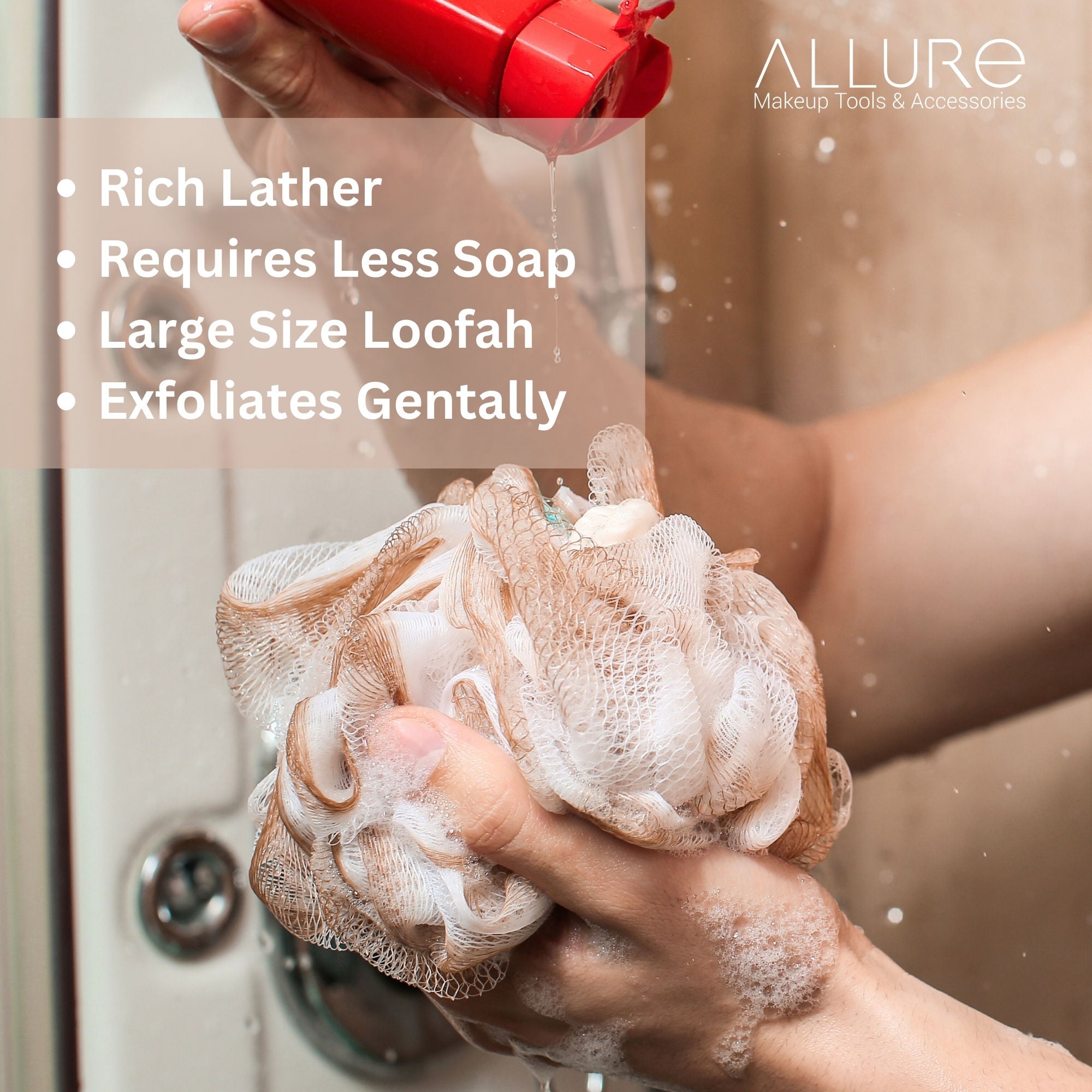 Allure Bath Brush & Loofah Sponge Set (1N)