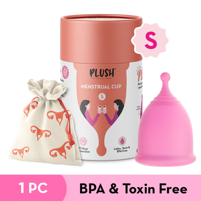 Plush Reusable Menstrual Cup With Cotton Carry Pouch