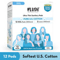 Plush Ultra Thin 12 XXL 100% Cotton Rash Free Sanitary Pads