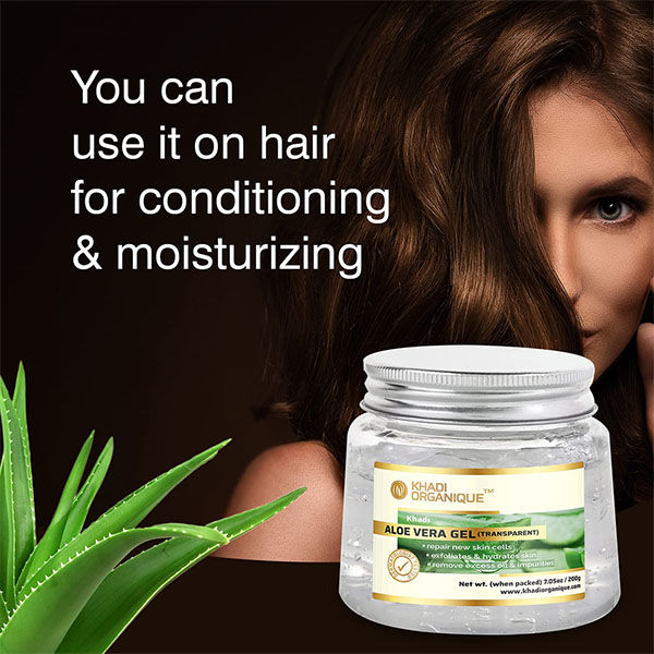 Khadi Organique Pure Natural Aloe Vera Transparent Gel For Skin & Hair, Hydrate & Moisturize