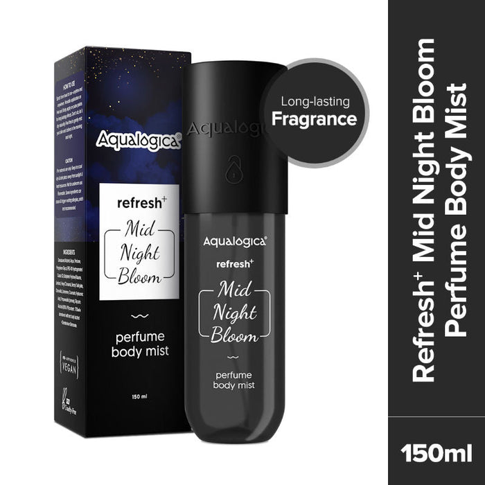 Aqualogica Refresh + Mid Night Bloom Perfume Body Mist-Long Lasting Fragrance for All Skin Types