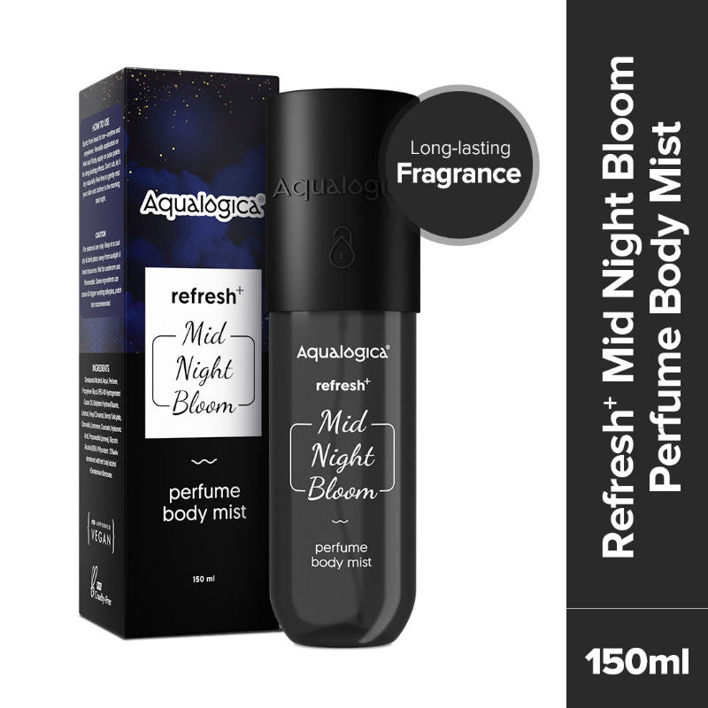 Aqualogica Refresh + Mid Night Bloom Perfume Body Mist-Long Lasting Fragrance for All Skin Types