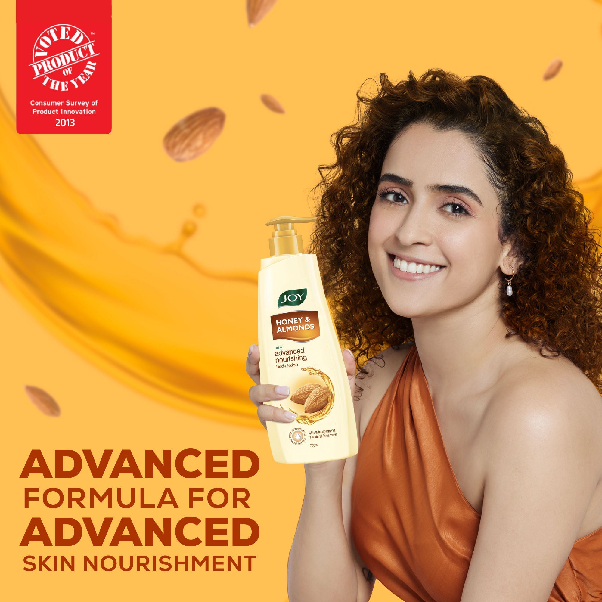 Joy Honey & Almonds Lightweight Body Lotion with Shea Butter, Nourishing 24hr Care for Winter