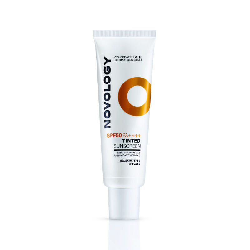 Novology SPF 50 PA++++ Tinted Sunscreen For Pigmentation, For All Skin Types, Natural Finish