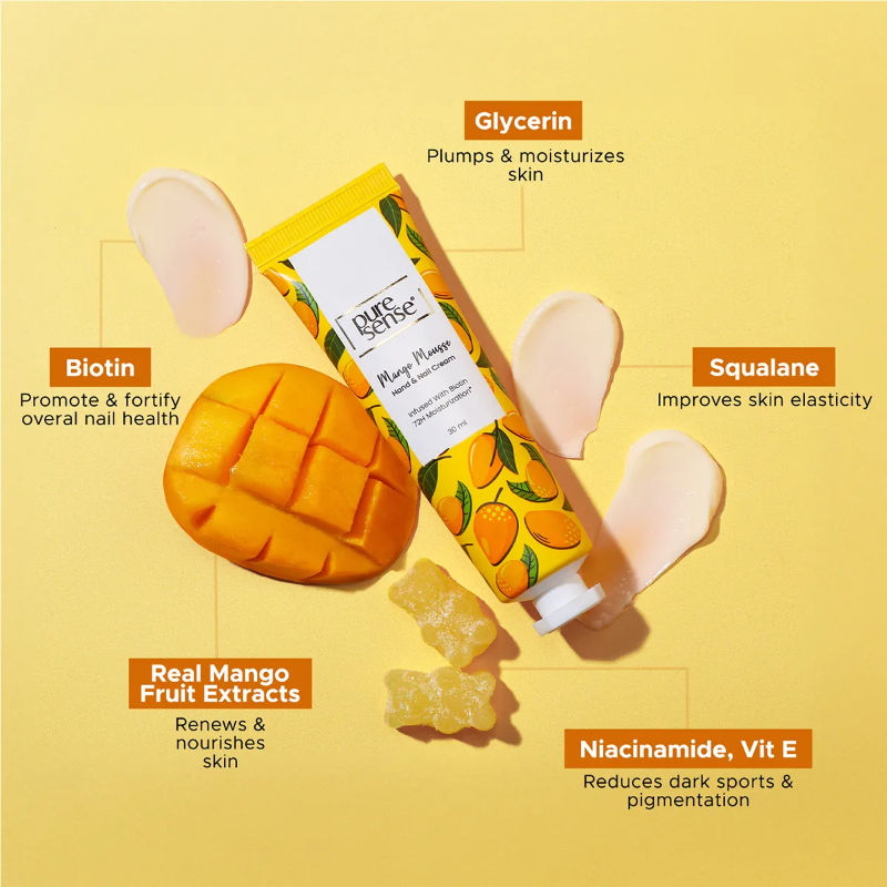 PureSense Mango Mousse Non Sticky Hand And Nail Biotin Cream