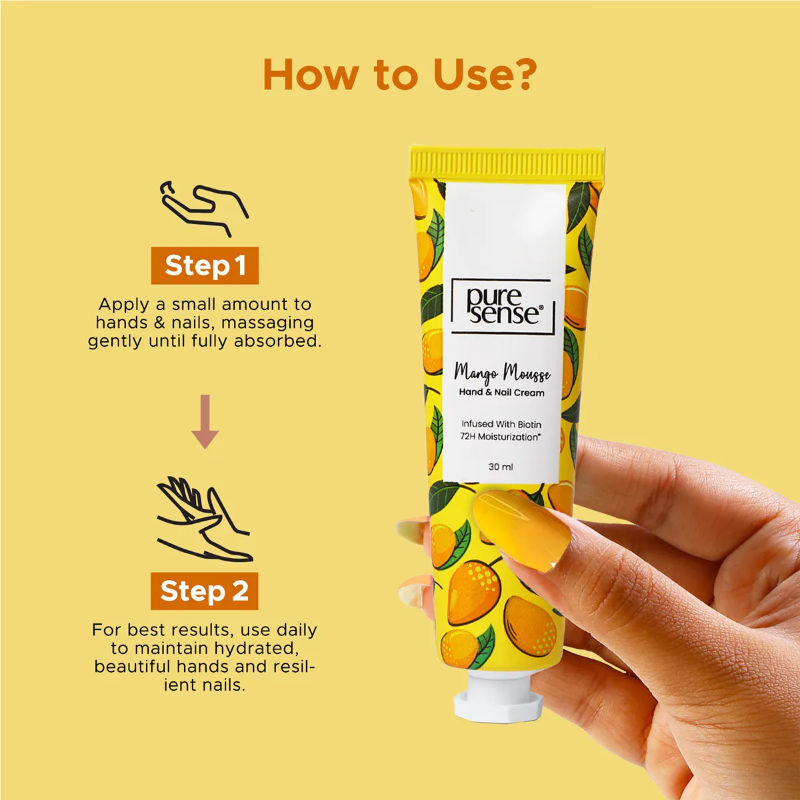 PureSense Mango Mousse Non Sticky Hand And Nail Biotin Cream