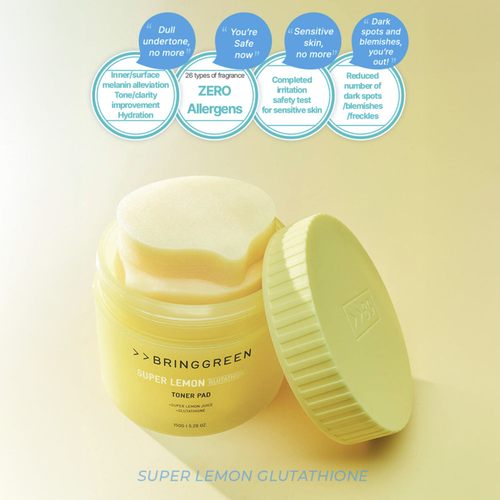 BRING GREEN Super Lemon Glutathione Toner Pad