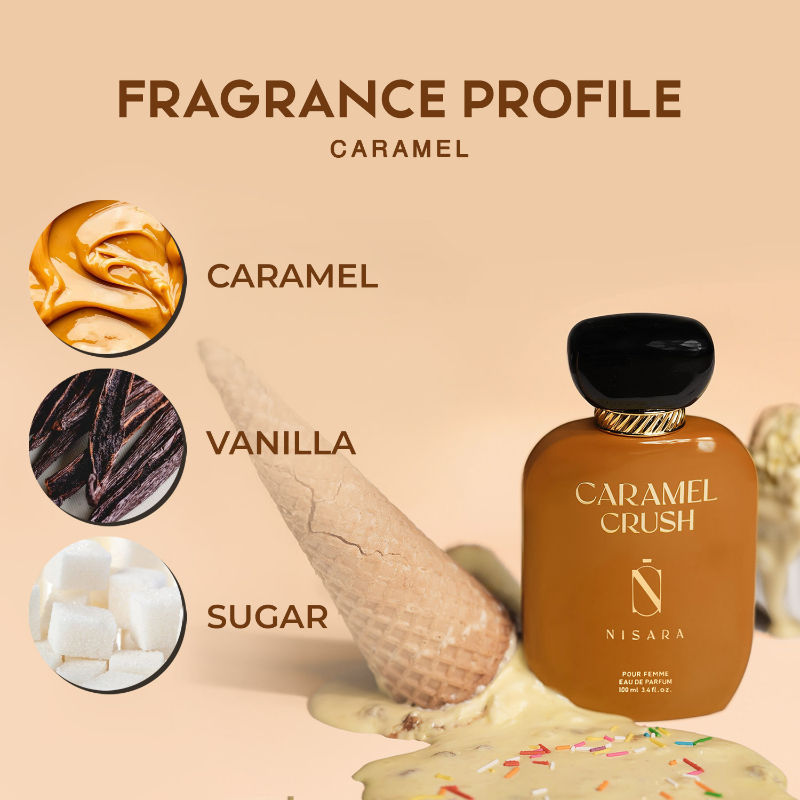 NISARA Caramel Crush - Perfume For Women,Eau De Parfum,Long Lasting Caramel Fragrance