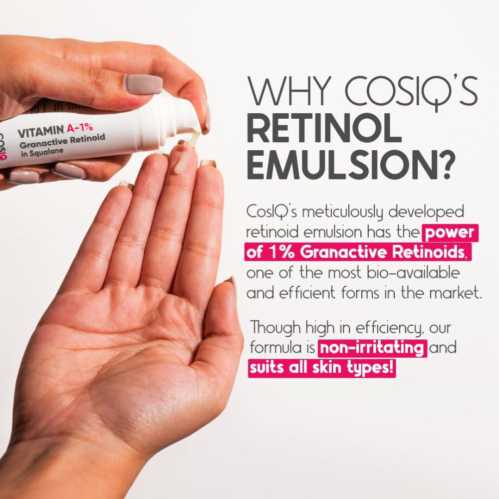 Cos-IQ Vitamin A-1% Granactive Retinoid In Squalane Anti Ageing & Anti Acne Face Serum