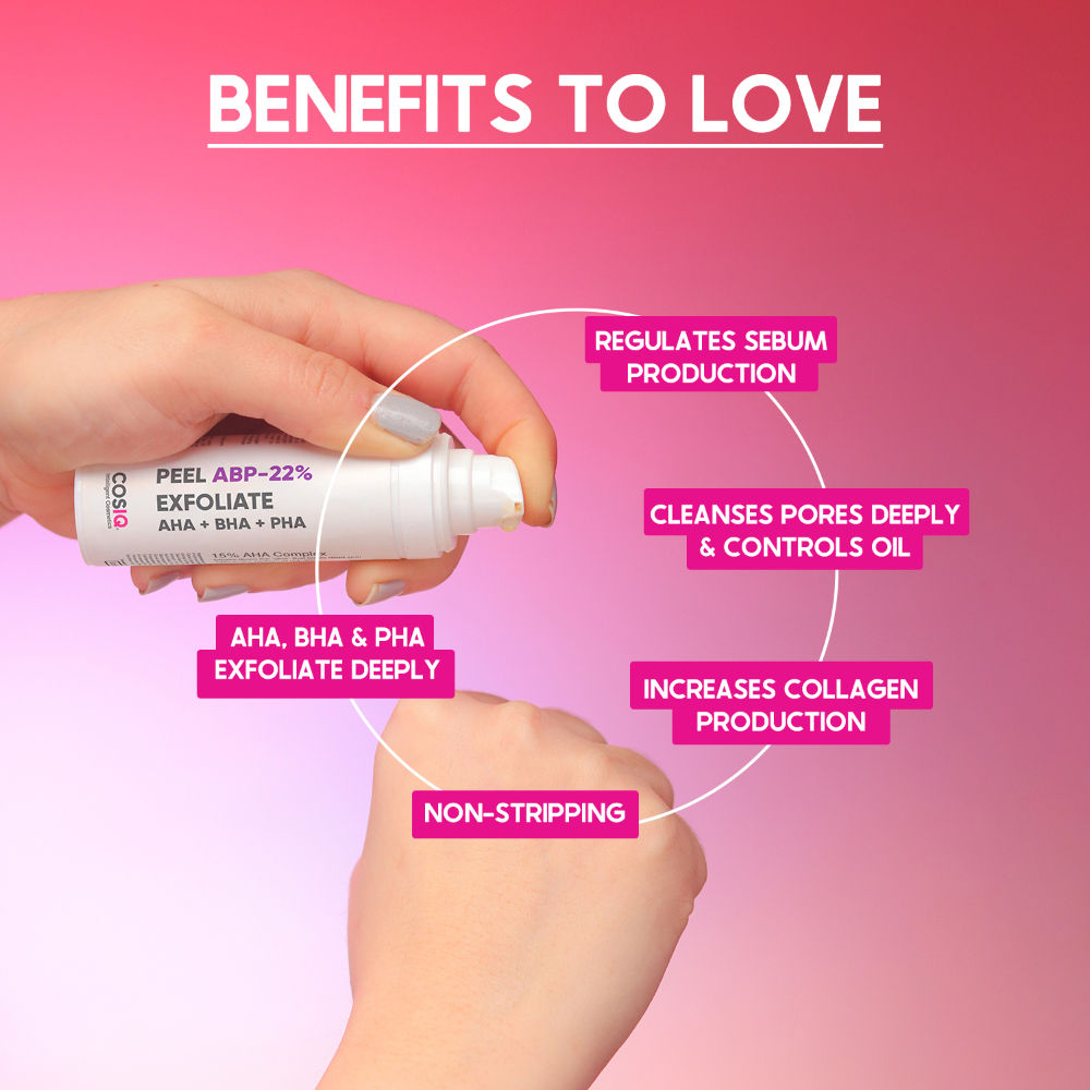 Cos-IQ Peel ABP-22% Exfoliate AHA + BHA + PHA Beginner Friendly Serum