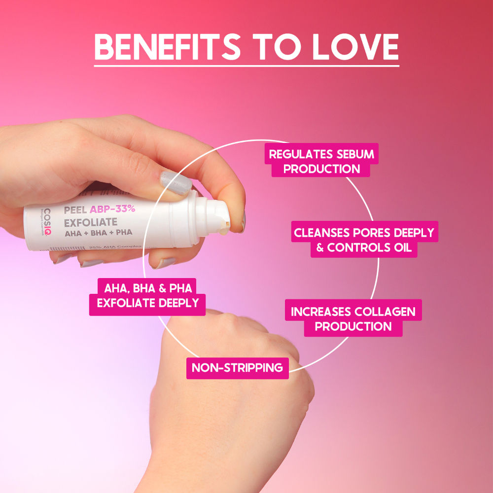 Cos-IQ Peel ABP-33% High Strength Exfoliate AHA + BHA + PHA Serum