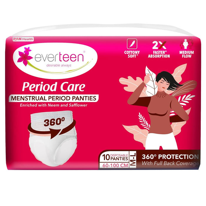 Everteen Disposable Overnight Period Panties for Heavy Flow, M-L Panty