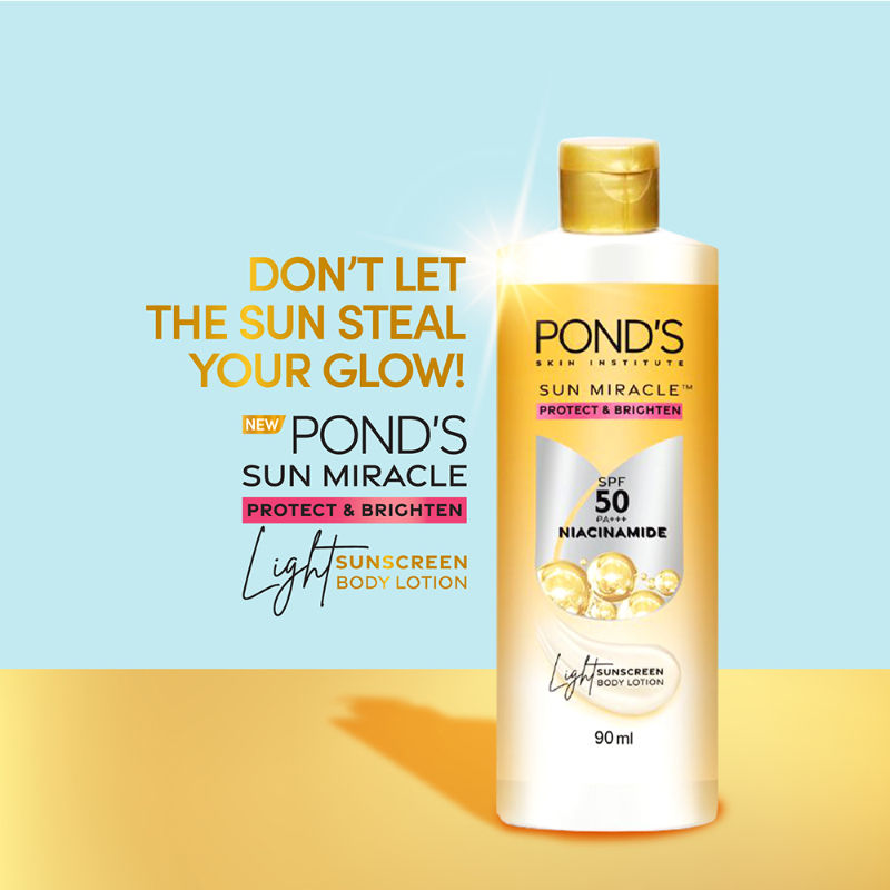 Ponds Sun Miracle SPF 50 PA+++ Niacinamide Light Sunscreen Body Lotion