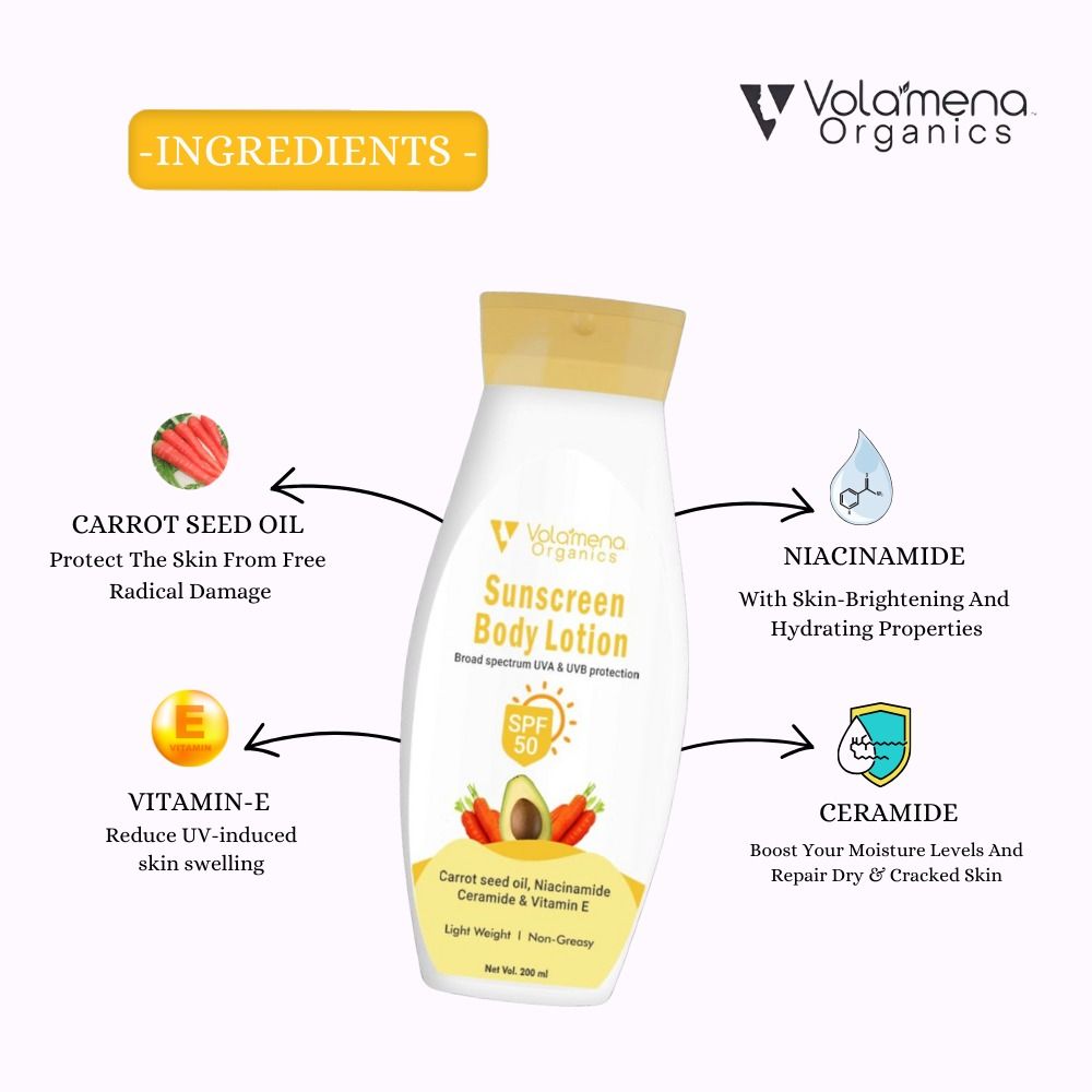 Volamena Sunscreen Body Lotion Broad Spectrum UVA & UVB Protection