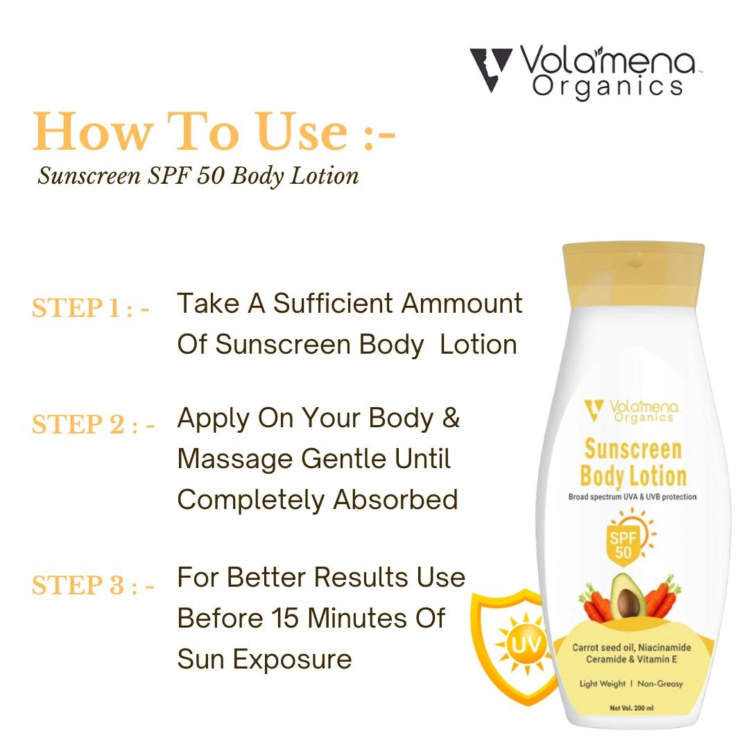 Volamena Sunscreen Body Lotion Broad Spectrum UVA & UVB Protection
