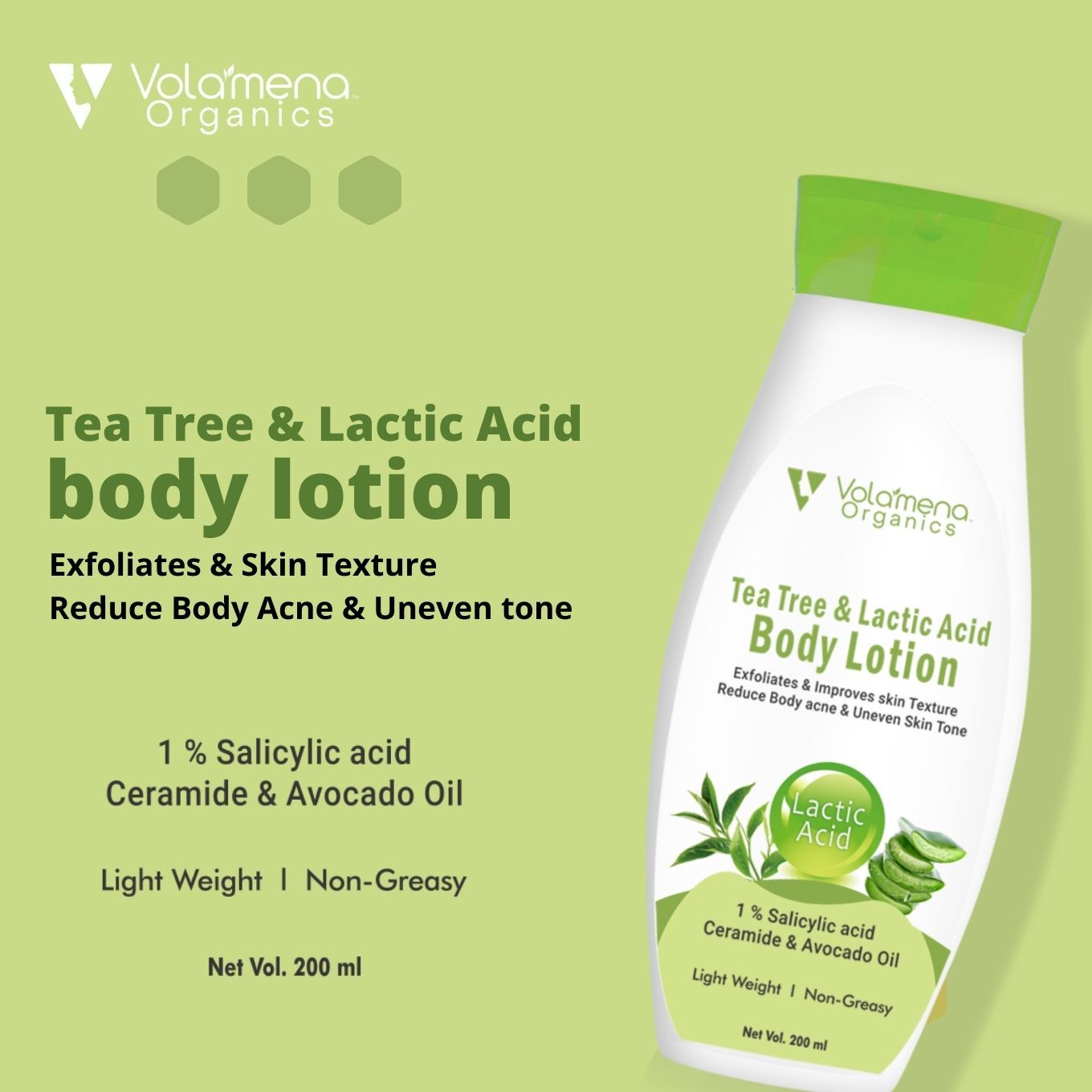 Volamena Tea Tree & Lactic Acid Body Lotion With Ceramide