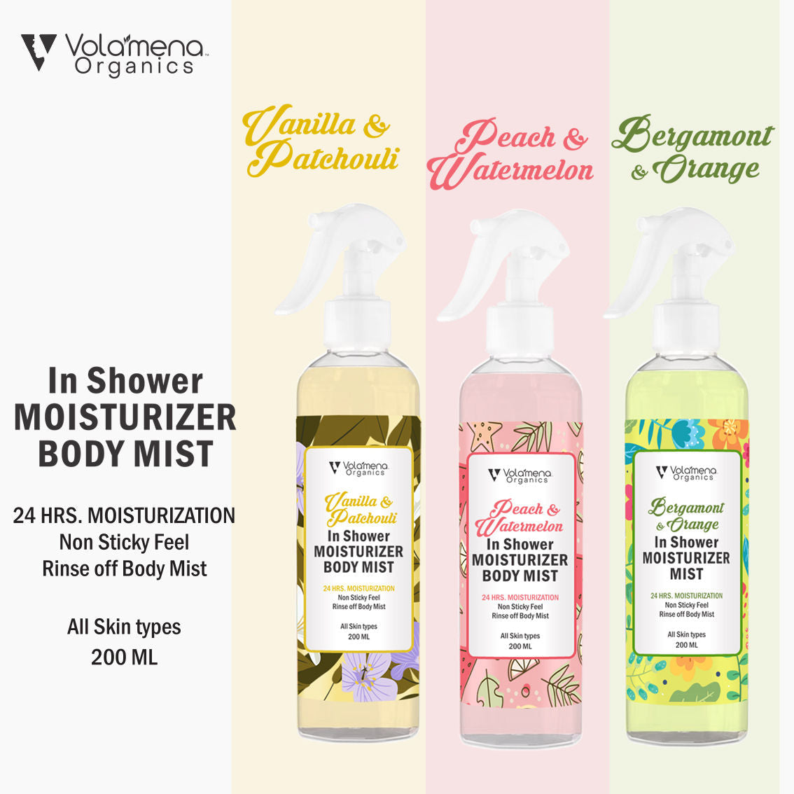 Volamena Vanilla & Patchouli In Shower Moisturizer Body Mist