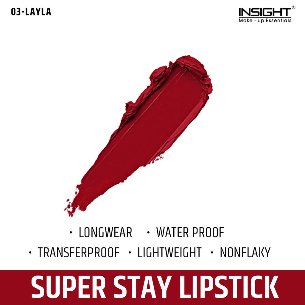 Insight Cosmetics Super Stay Lipstick, Long Lasting Lightweight Transferproof Formula