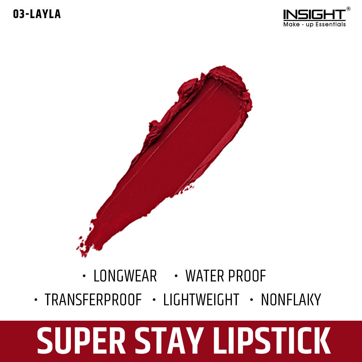 Insight Cosmetics Super Stay Lipstick, Long Lasting Lightweight Transferproof Formula