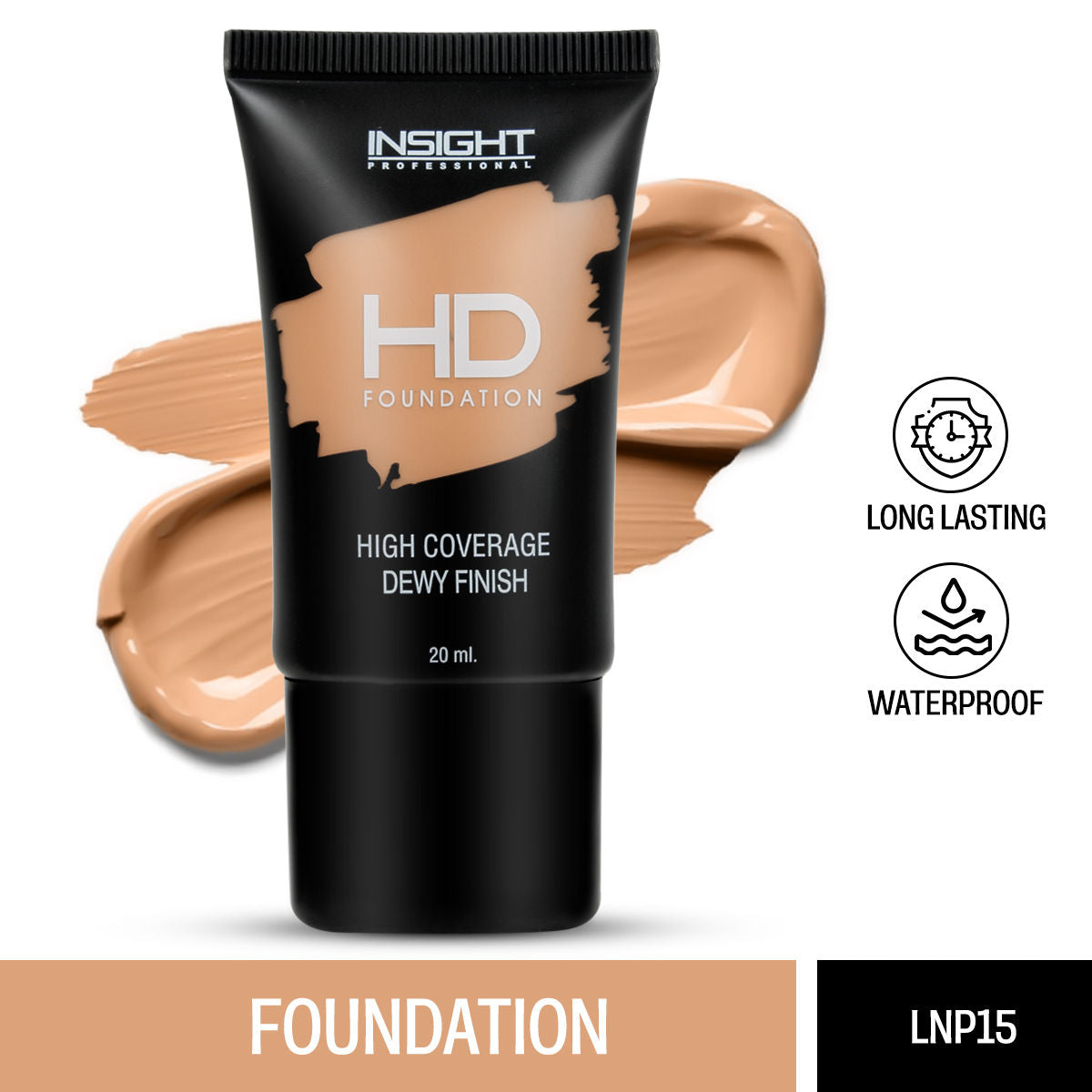 Insight Cosmetics Hd Foundation, Dewy Weightless Finish, Waterproof & Long Wear