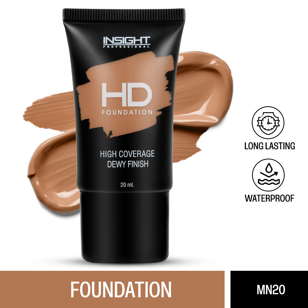 Insight Cosmetics Hd Foundation, Dewy Weightless Finish, Waterproof & Long Wear