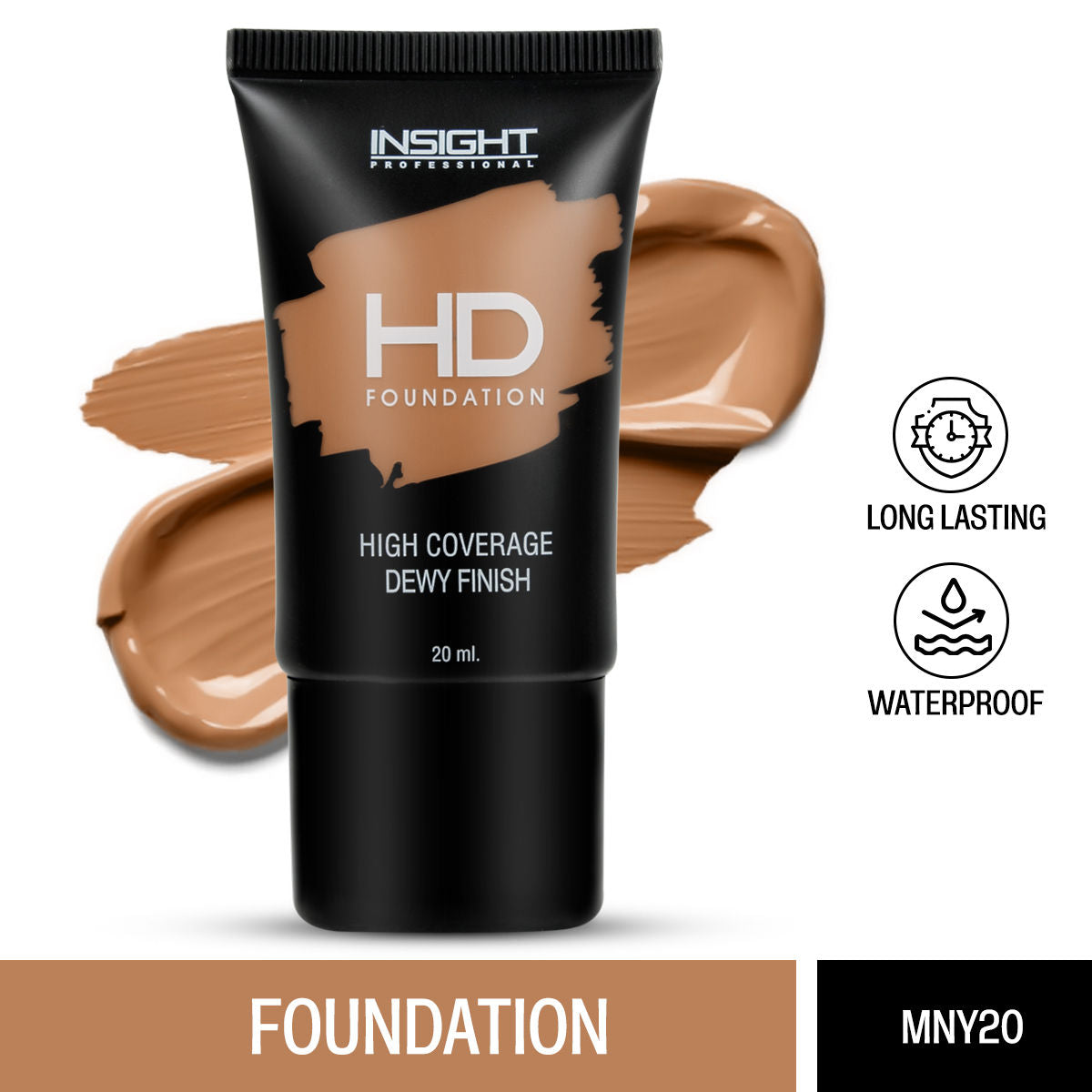 Insight Cosmetics Hd Foundation, Dewy Weightless Finish, Waterproof & Long Wear