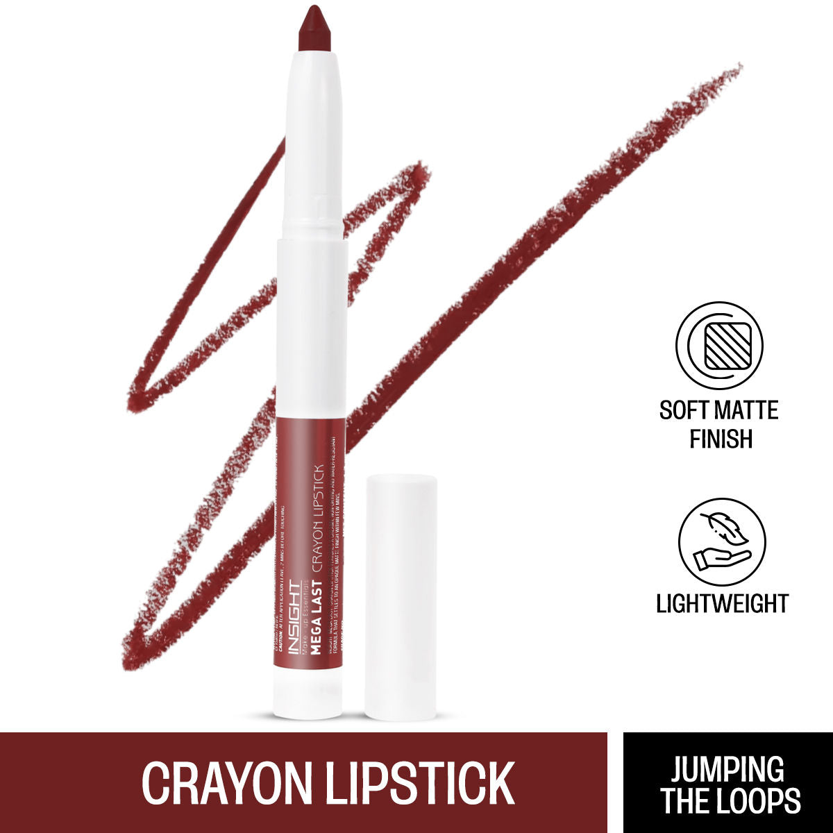 Insight Cosmetics Mega Last Crayon Lipstick, Soft Matte Finish, Non Transfer