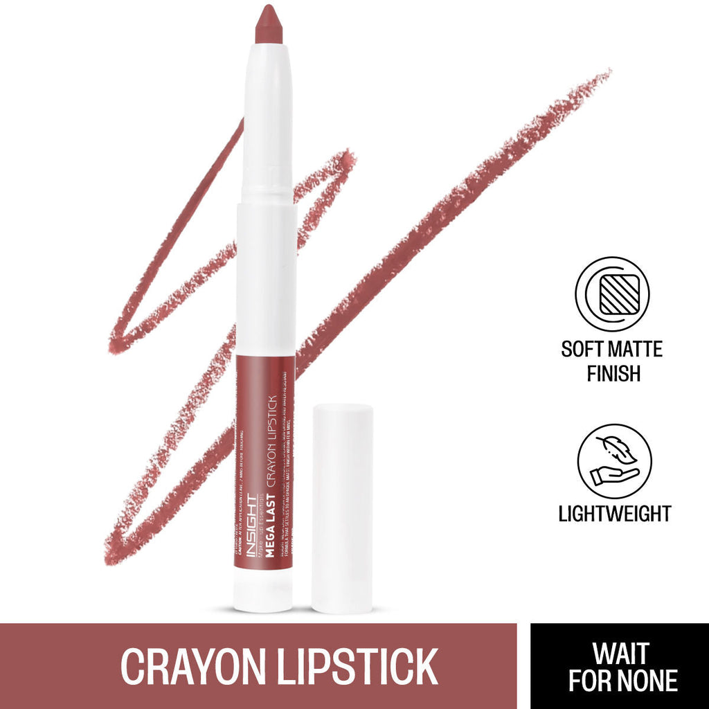 Insight Cosmetics Mega Last Crayon Lipstick, Soft Matte Finish, Non Transfer