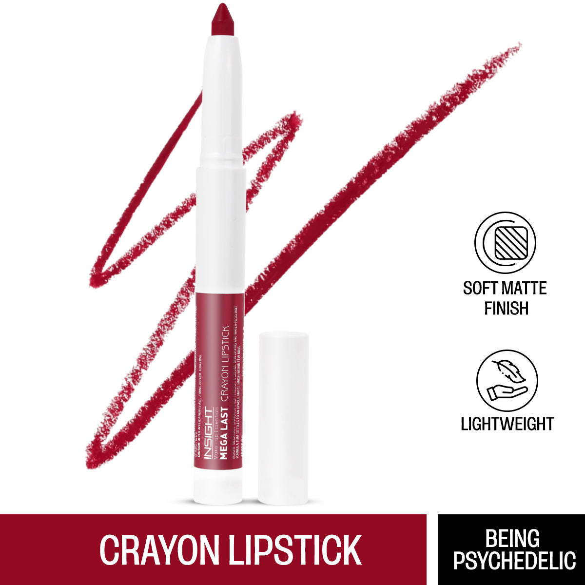 Insight Cosmetics Mega Last Crayon Lipstick, Soft Matte Finish, Non Transfer
