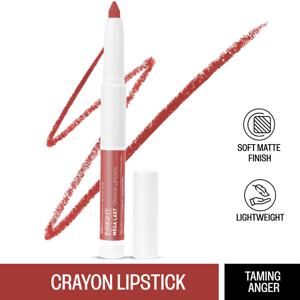Insight Cosmetics Mega Last Crayon Lipstick, Soft Matte Finish, Non Transfer