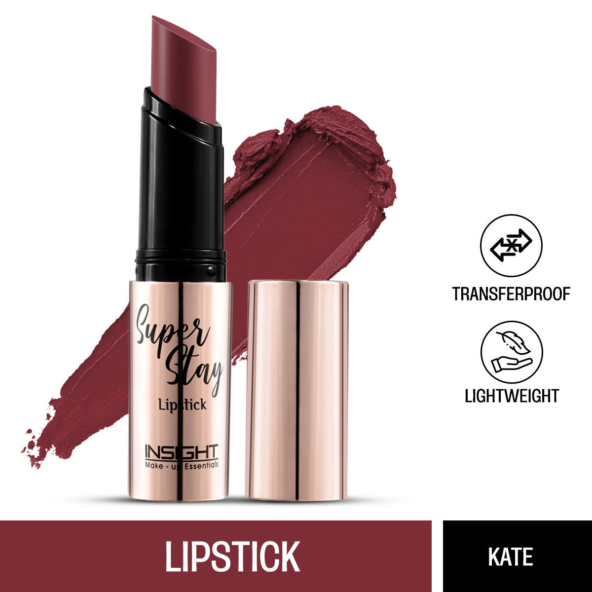 Insight Cosmetics Super Stay Lipstick, Long Lasting Lightweight Transferproof Formula