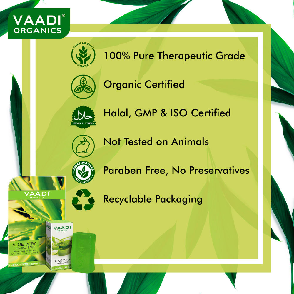 Vaadi Herbals Aloe Vera Facial Bar with Extract of Tea Tree