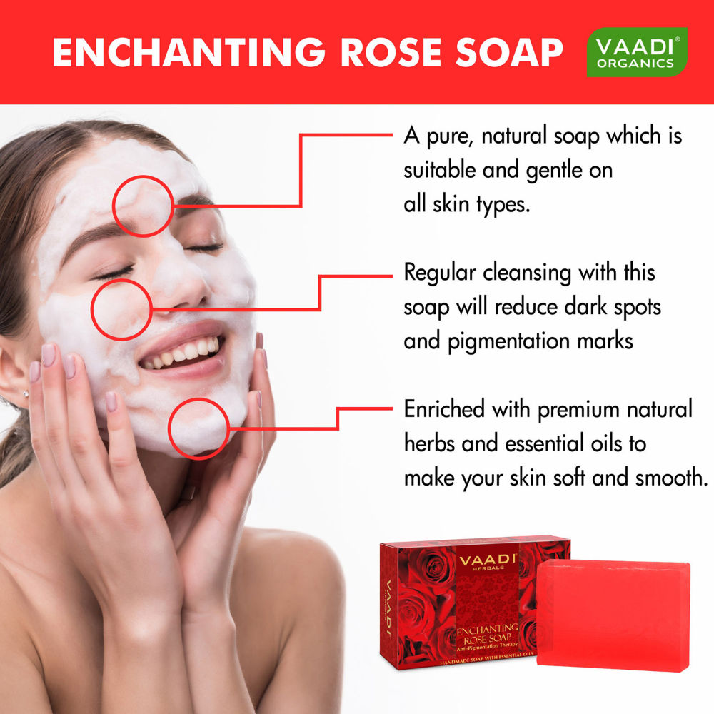 Vaadi Herbals Enchanting Rose Soap With Anti Pigmentation Therapy