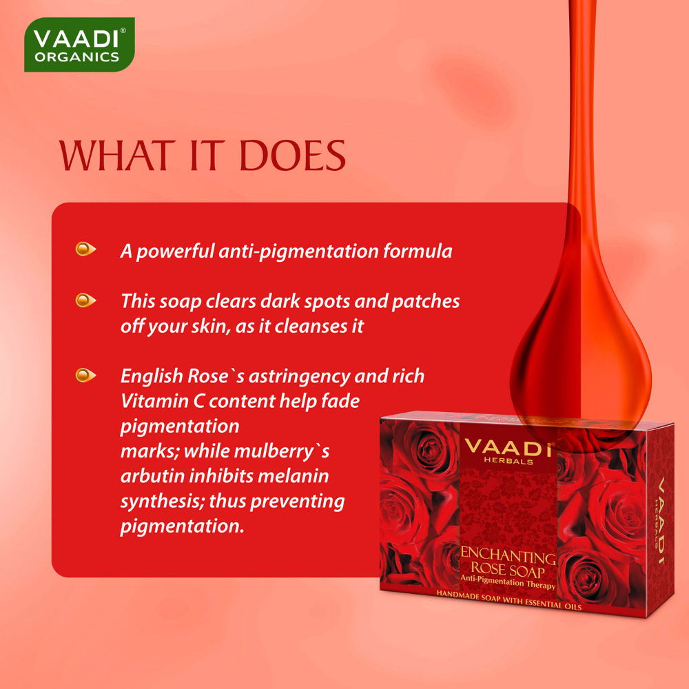 Vaadi Herbals Enchanting Rose Soap With Anti Pigmentation Therapy