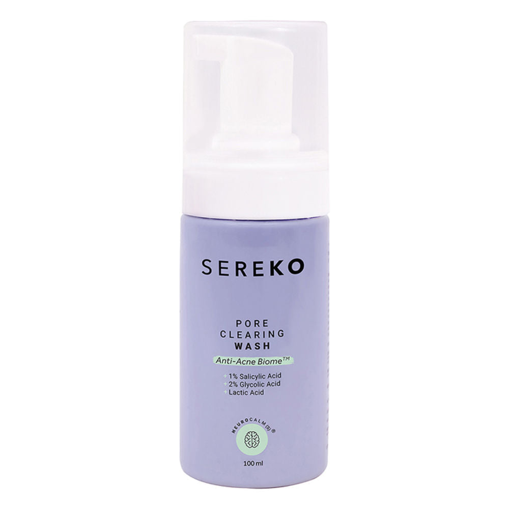 Sereko Pore-Clearing Face Wash with 1% Salicylic Acid, 2% Glycolic Acid for Active Acne,Oil Control