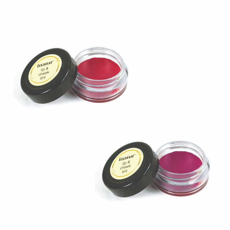 inatur Lip and Cheek Tint Roseberry and Peony Pink with Shea Butter and Organic Oils