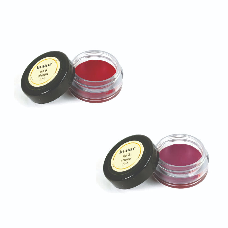 inatur Lip and Cheek Tint Coral and Port Wine with Shea Butter and Organic