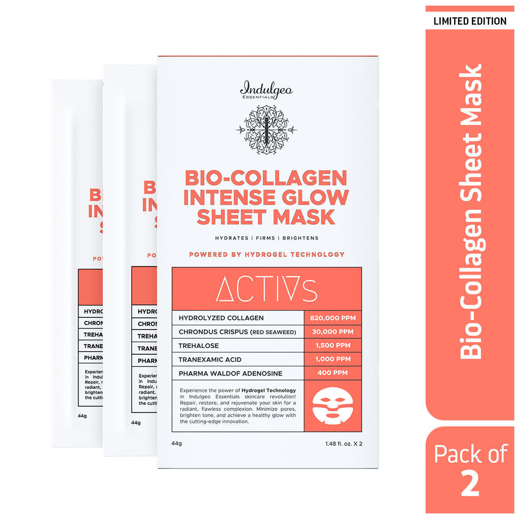Indulgeo Essentials Bio-Collagen Intense Glow Sheet Mask