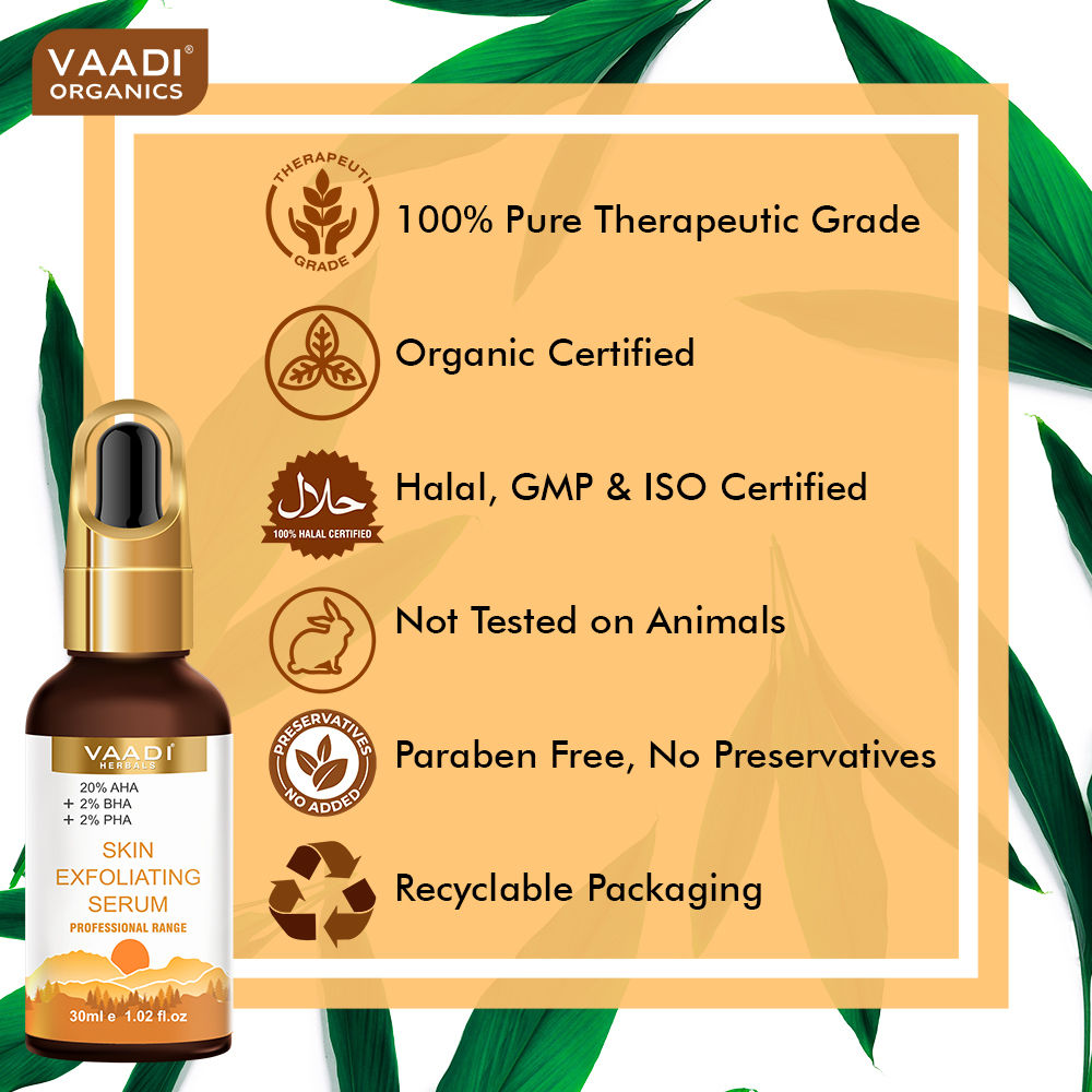 Vaadi Herbals Skin Exfoliating Serum With 20% AHA & 2% BHA & 2% PHA