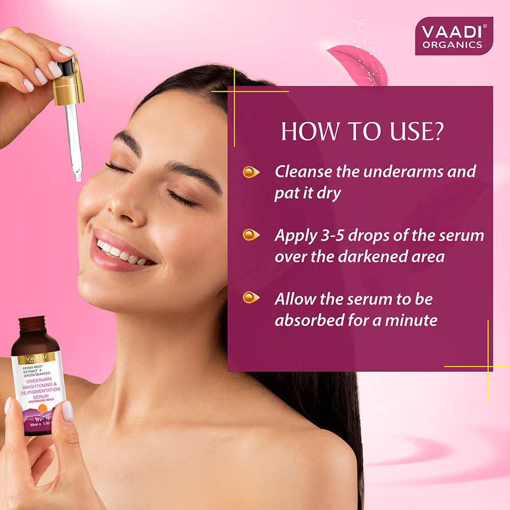 Vaadi Herbals Underarm Brightening & De-pigmentation Serum With Peony Root Extract & Green Seaweed