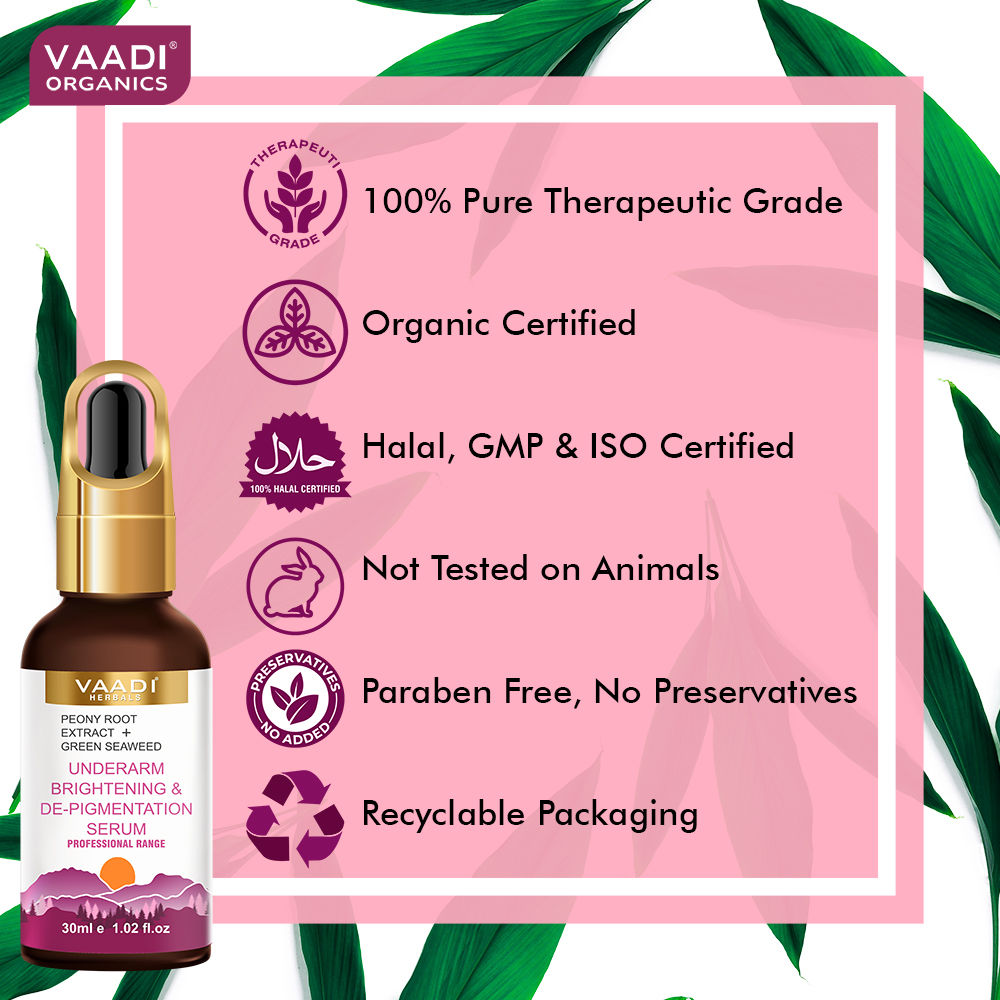 Vaadi Herbals Underarm Brightening & De-pigmentation Serum With Peony Root Extract & Green Seaweed