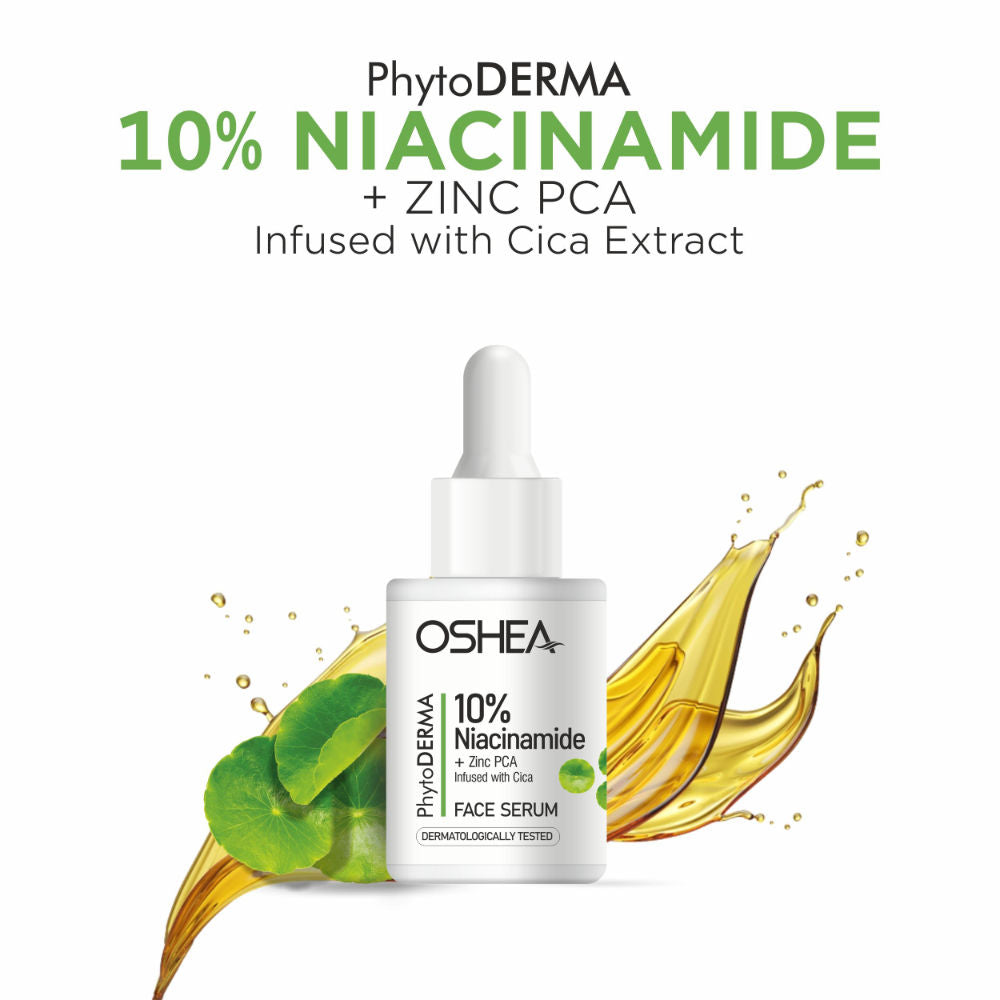 Oshea Herbals Phytoderma Face Serum With 10% Niacinamide, Zinc & Cica Extract Reduces Acne Blemishes