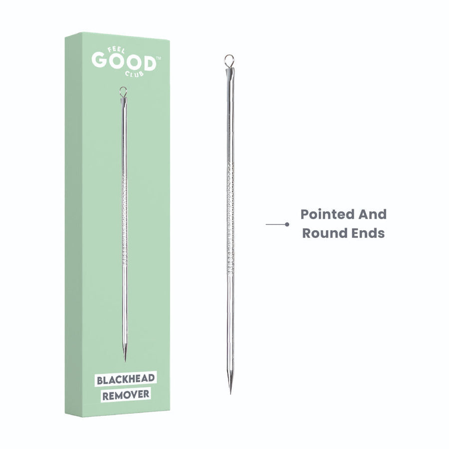 Feel Good Club Pointed Blackhead Remover With One Round Loop For Blemish Extraction & Face Skin Care
