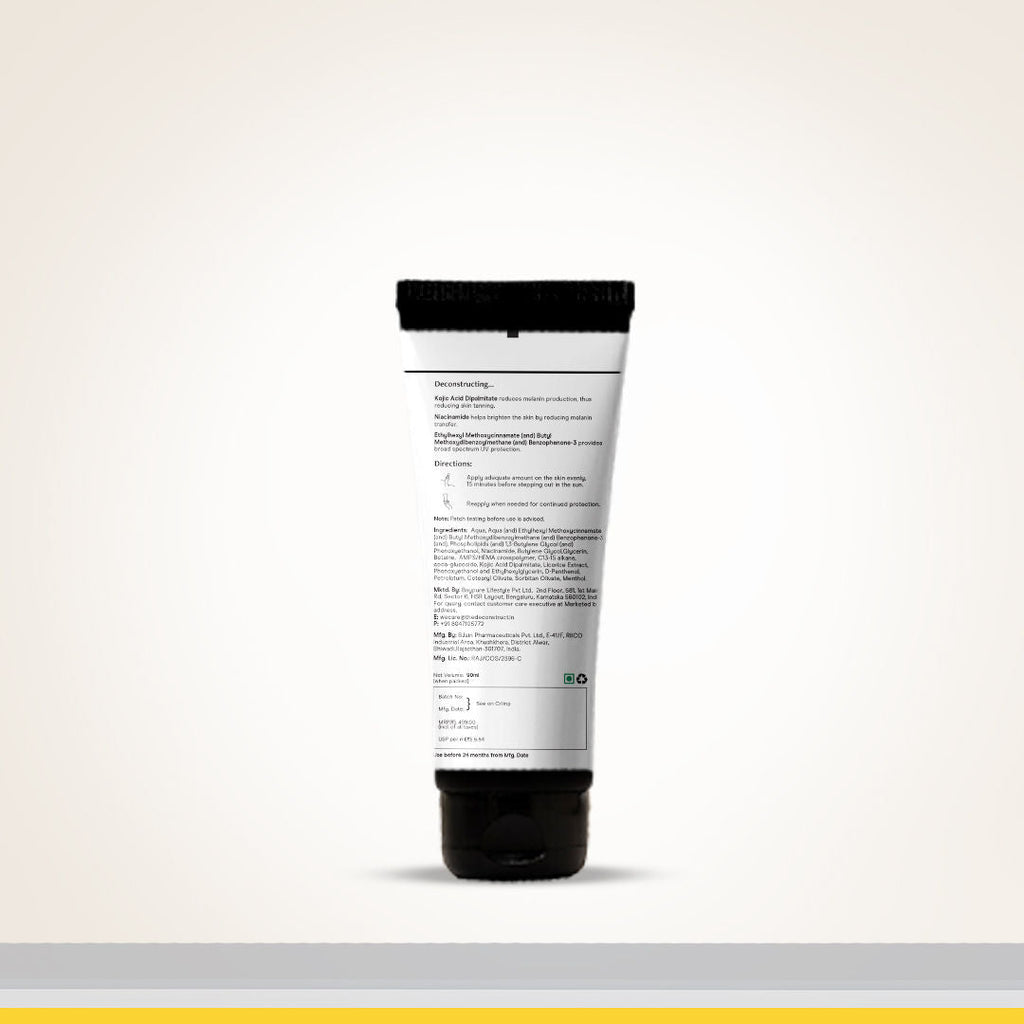 Deconstruct Detan Sunscreen Body Lotion, SPF 50 PA++++, Brightens & Protects