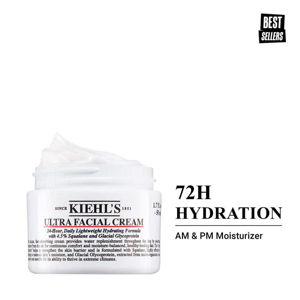 Kiehl's Ultra Facial Cream With 24 Hour Hydration - Moisturizer For Softer, Hydrated Skin
