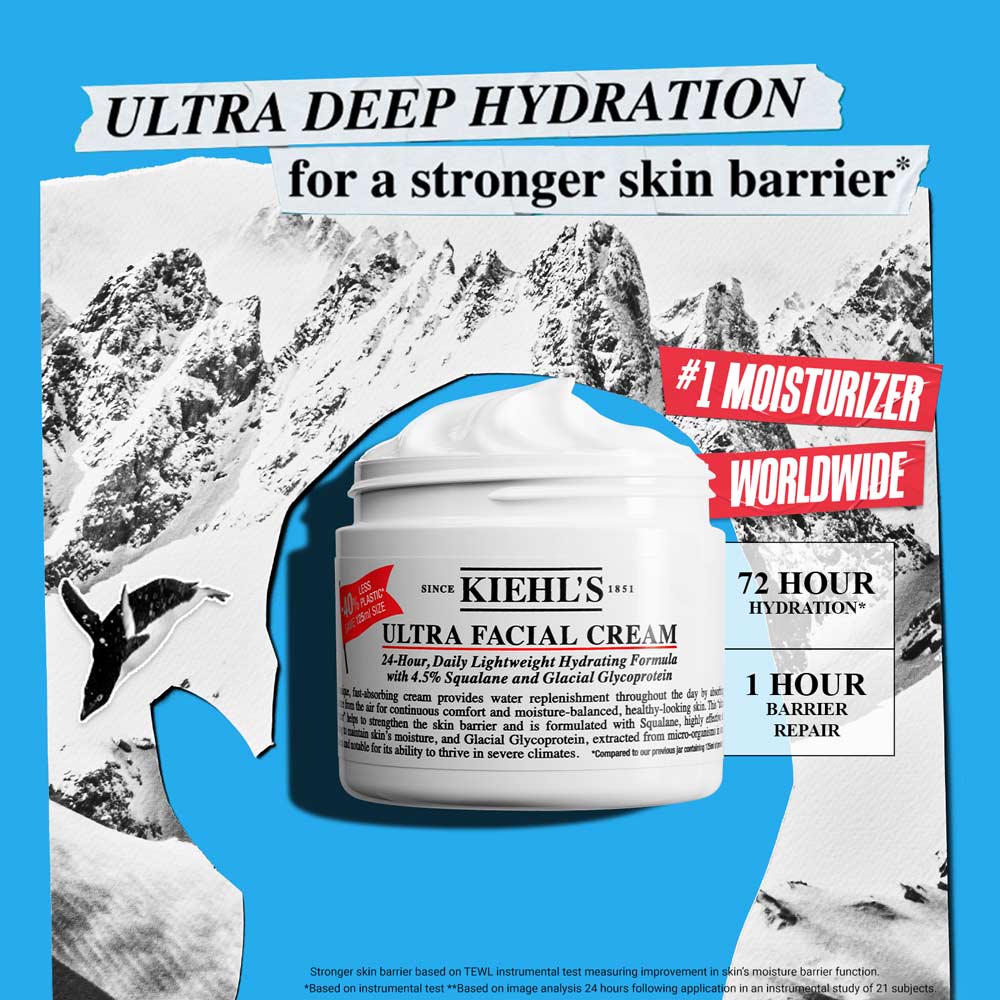 Kiehl's Ultra Facial Cream With 24 Hour Hydration - Moisturizer For Softer, Hydrated Skin