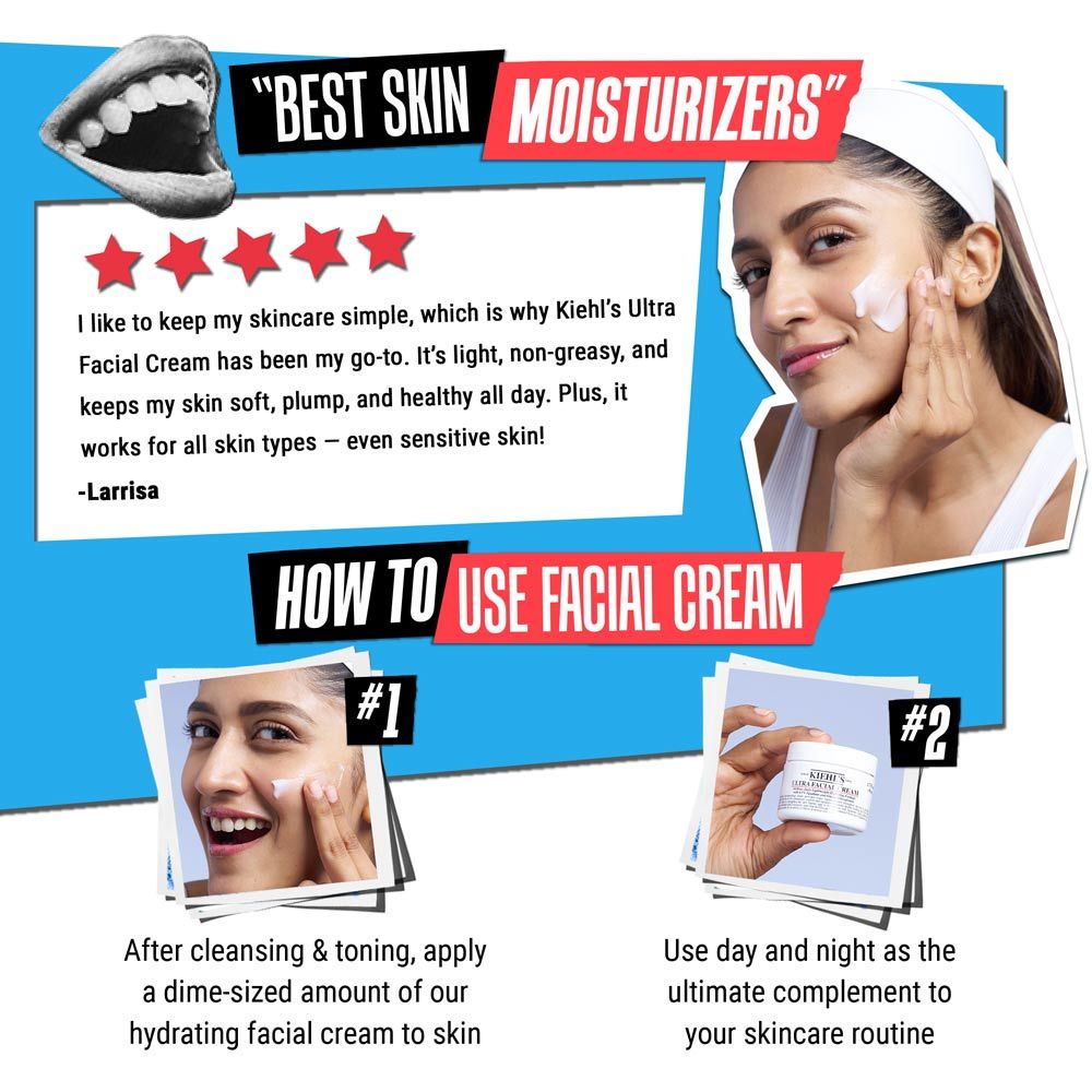 Kiehl's Ultra Facial Cream With 24 Hour Hydration - Moisturizer For Softer, Hydrated Skin