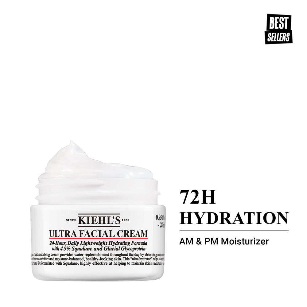 Kiehl's Ultra Facial Cream With 24 Hour Hydration - Moisturizer For Softer, Hydrated Skin